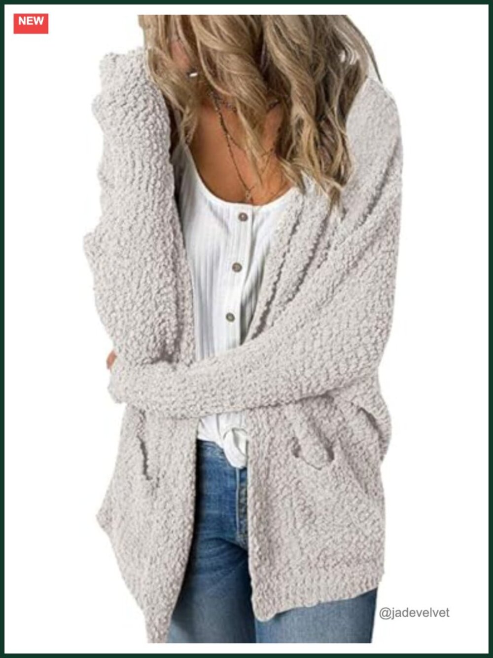 Womens Fuzzy Chunky Oversized Cardigan Sweater Long Sleeve V-Neck Soft Knit Fall